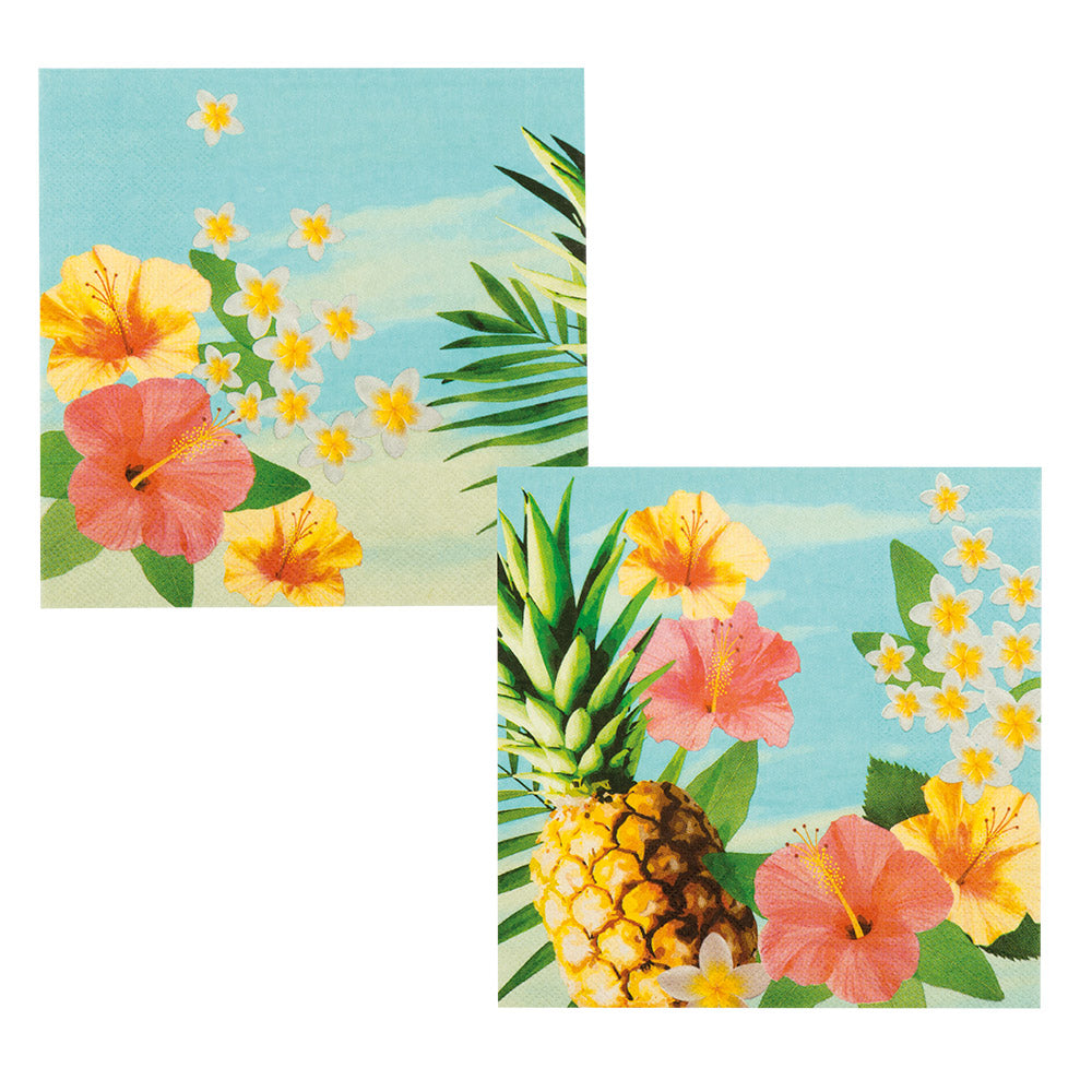 Boland Hawaii Papierservietten – 20er Pack 33x33cm Hibiskusdruck - Fasnacht24.ch