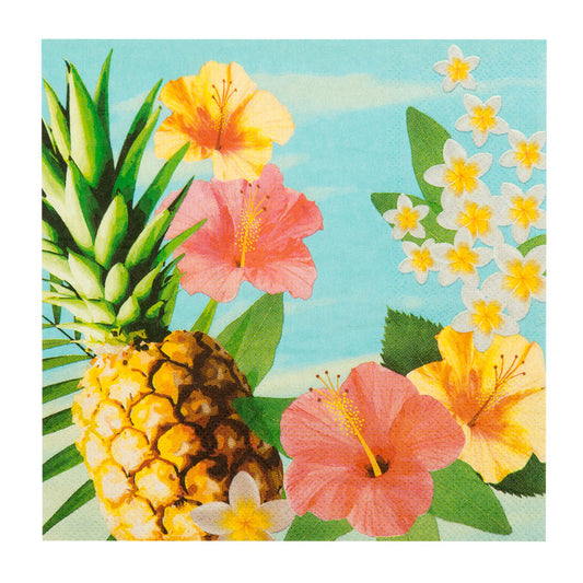 Boland Hawaii Papierservietten 20er Pack 33x33cm Hibiskusdruck - Fasnacht24.ch – Produktansicht