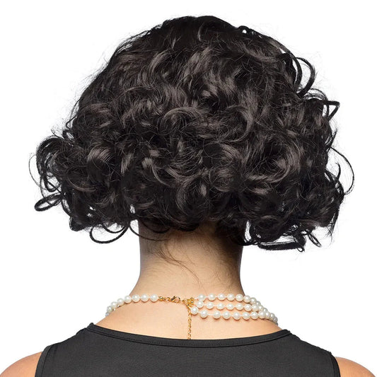 Schwarze, kurze, lockige 20er Jahre Flapper-Perücke aus synthetischem Haar von Boland