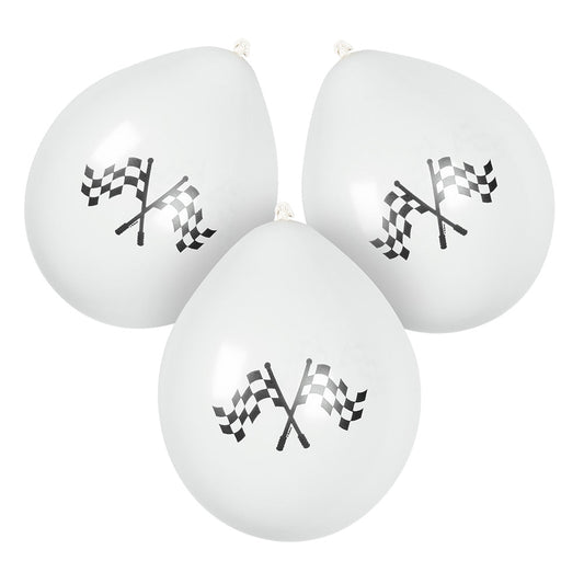 Latexballons Racing 25 cm – Boland 6 Doppelseitige Rennmotive – Produktansicht