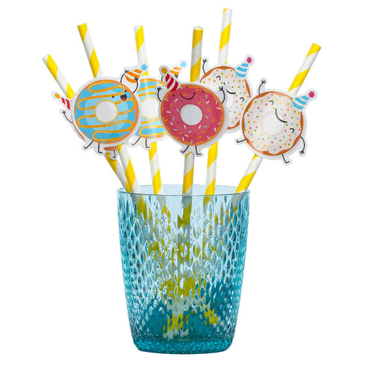 Papierstrohhalme Donut 20 cm – Boland Biologisch Abbaubar 6er Pack