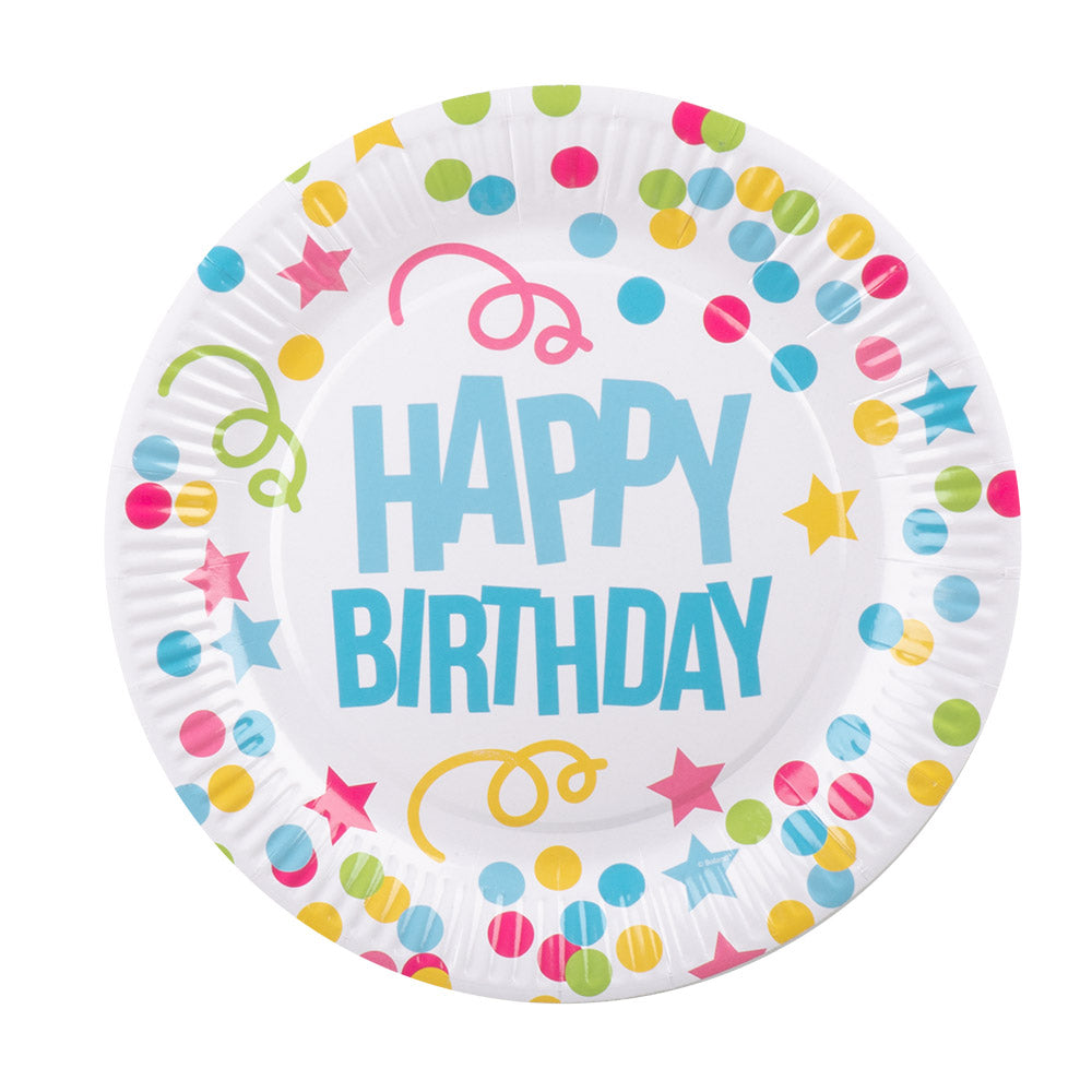 Boland Happy Birthday Tellerchen – 6er Set 23cm Party Teller - Fasnacht24.ch
