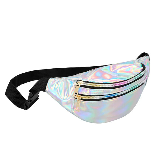 Boland 80er Bauchtasche Silber – Retro Gürteltasche Für Festivals - Fasnacht24.ch