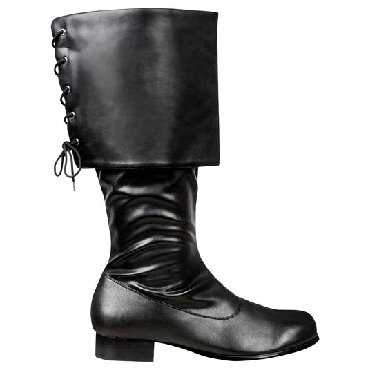 Piratenstiefel Boland Adventurer – Schwarzes Leder, Kniehoch – Produktansicht