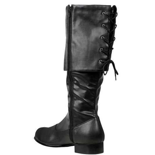 Piratenstiefel Boland Adventurer – Schwarzes Leder, Kniehoch - Fasnacht24.ch