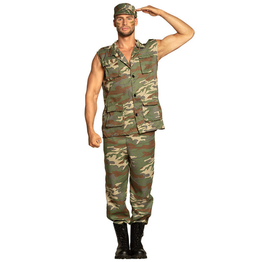 Boland Herren Jungle Army Uniform – Polyester Camo Set mit Hut, Weste & Hose – Produktansicht