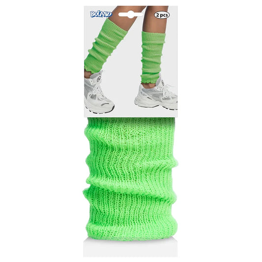 Boland Neon Grüne Leg Warmers – Leichte, Atmungsaktive Strickbeinstulpen - Fasnacht24.ch
