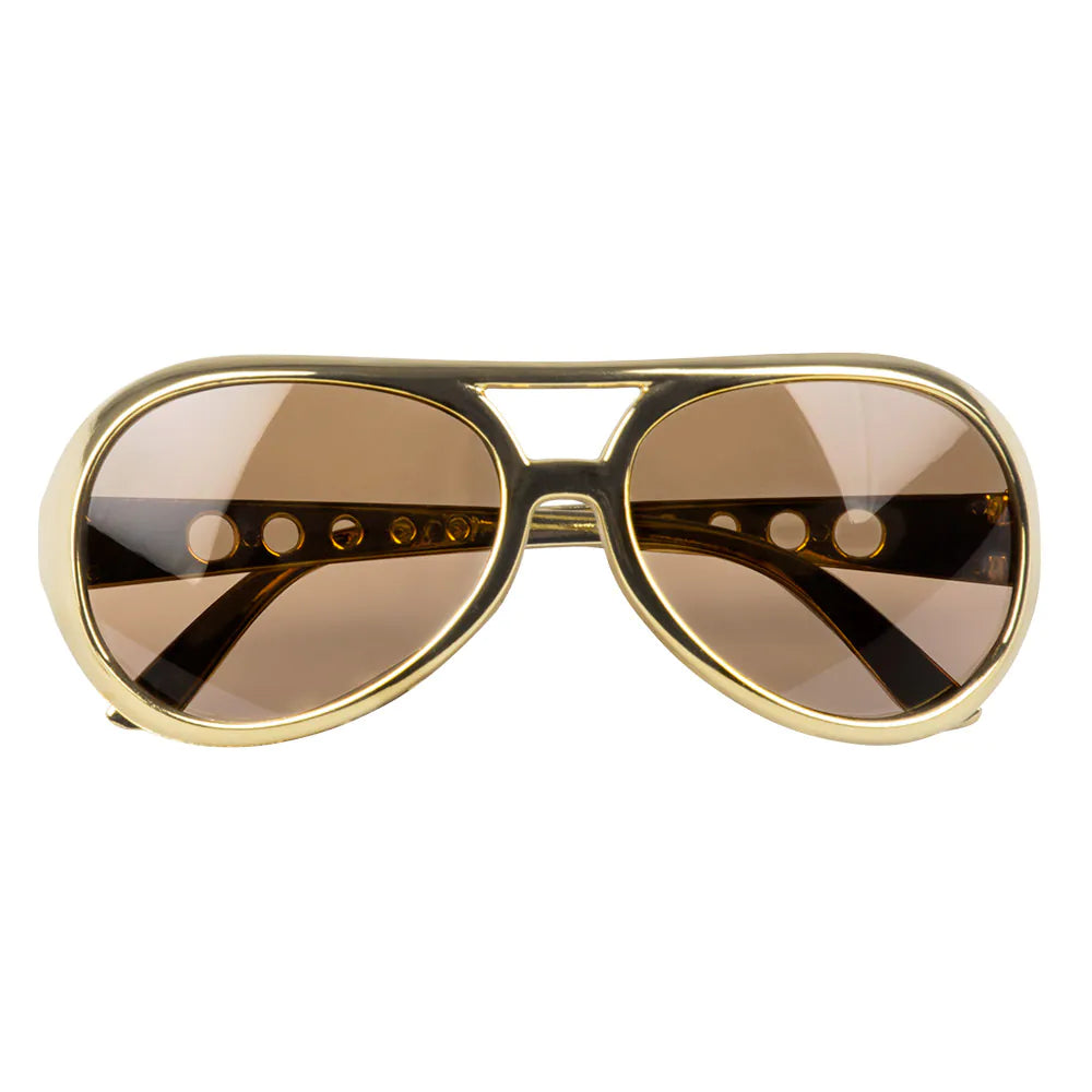Goldene Aviator-Sonnenbrille mit UV400-Schutz und feinen Metallrahmen von Boland.