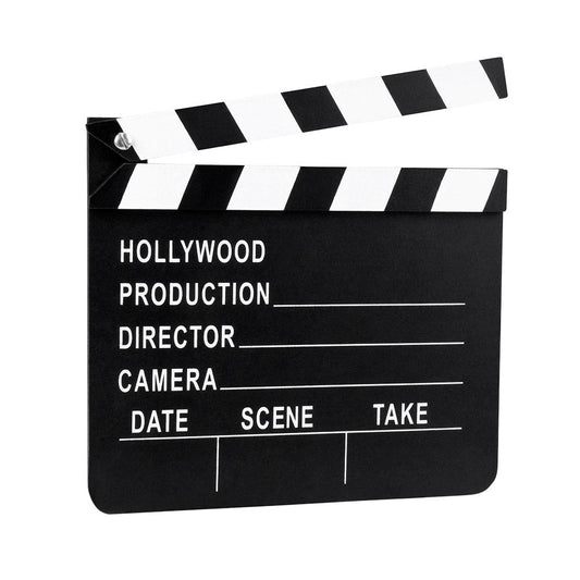 Filmklappe Boland – 18 x 20 cm Holz Movie Clapboard Weiss - Fasnacht24.ch