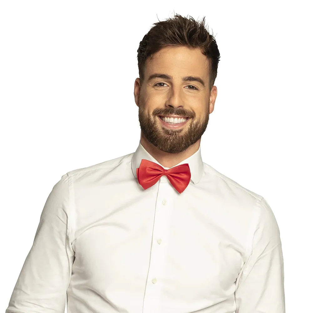 Rote, verstellbare Fliege aus Mikrofaser mit cleverem Schiebeschluss für Männer.