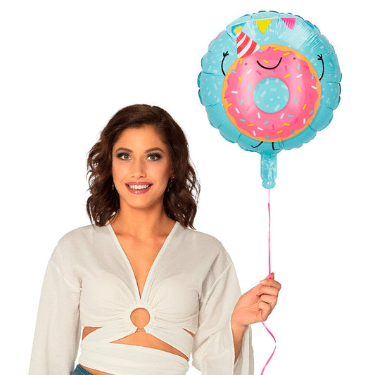 Boland Doppelseitiger Donut Folienballon – 45cm Pink - Fasnacht24.ch