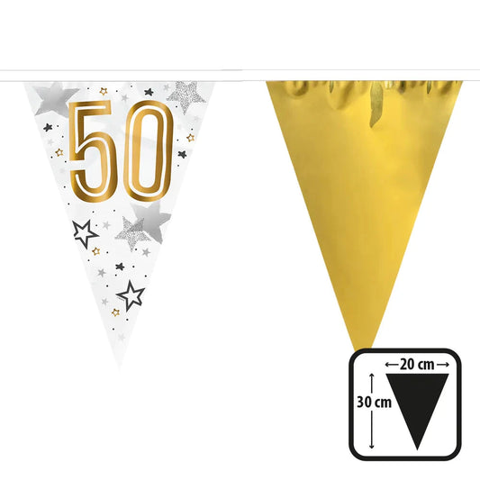 Boland Goldfolie '50' Bunting Garland – 6m Metallic Foil Dekoration - Fasnacht24.ch