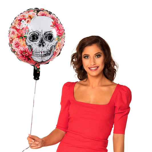 Folienballon Day of the Dead – Boland Doppelseitiger 45cm Totenkopf – Produktansicht
