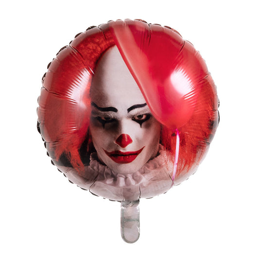 Folienballon Horror Clown – Boland 45cm Doppelseitig Halloween Dekoration - Fasnacht24.ch