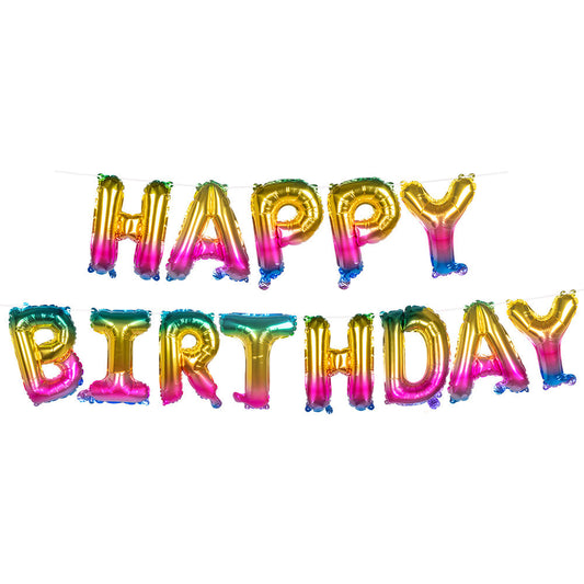 Boland Happy Birthday Folienballon Girlande 8m Partydeko – Produktansicht