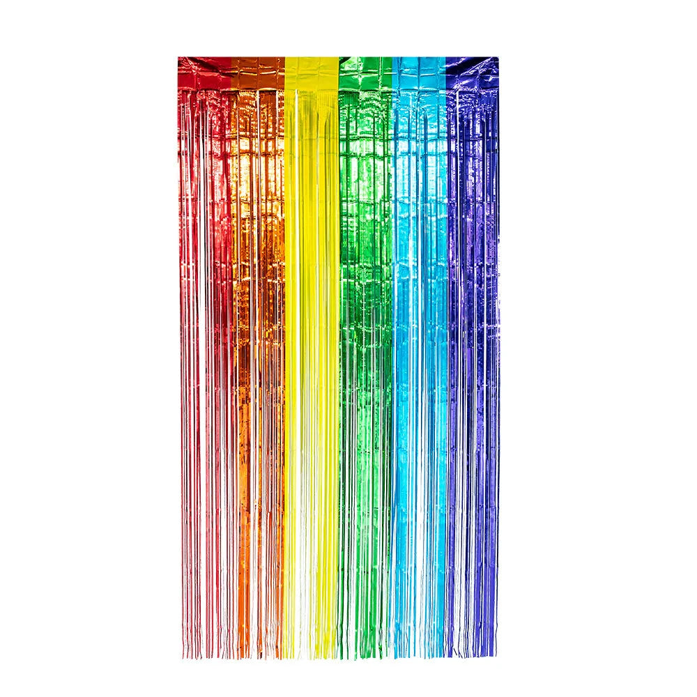 Boland Metallic Regenbogen Folienvorhang – 2m x 1m Party Dekoration - Fasnacht24.ch