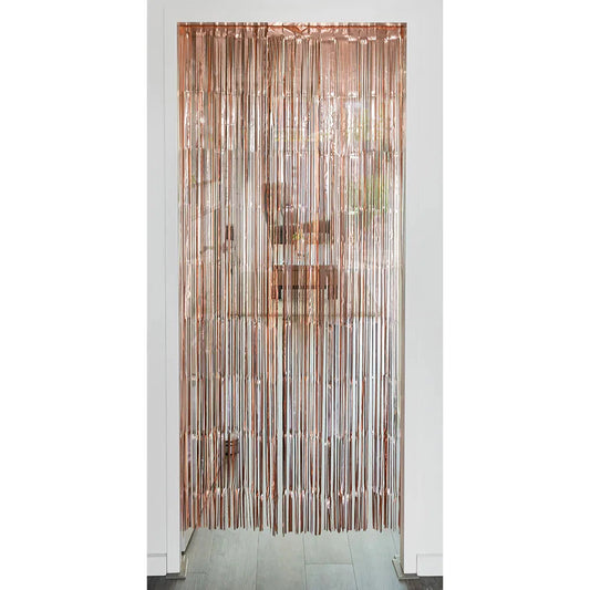 Folienvorhang Metallic Rosegold 200x100cm – Boland Party Dekoration - Fasnacht24.ch