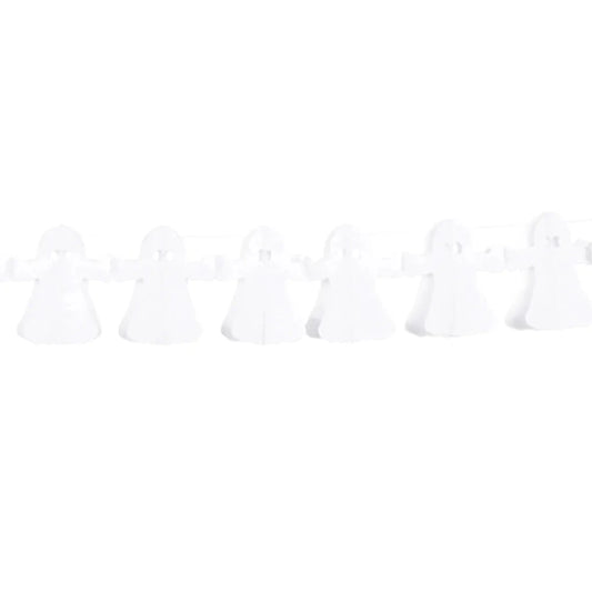 4-meter white ghost garland for Halloween hanging decoration.