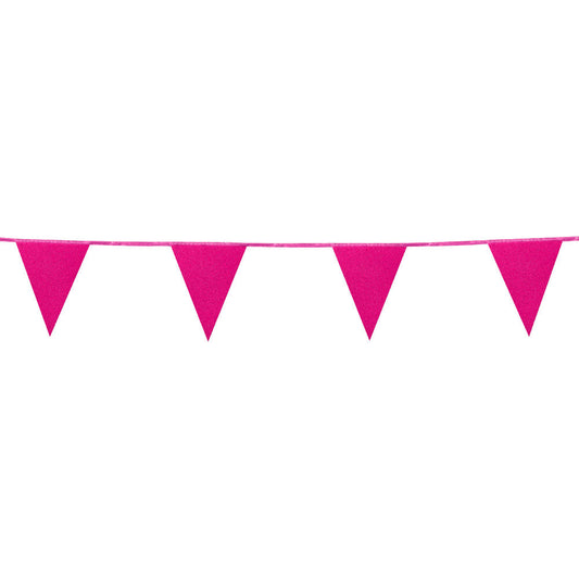 Glitter Wimpelkette Neon Pink – Boland 6m Foil Partydeko - Fasnacht24.ch