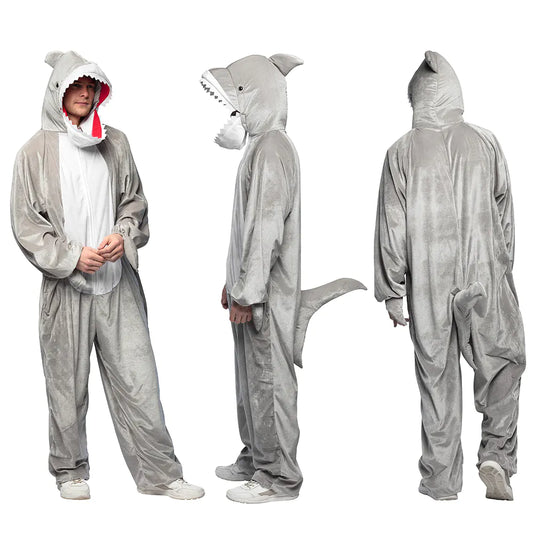 Boland Hai Plüschkostüm Overall – Unisex Fleece Tierkostüm - Fasnacht24.ch