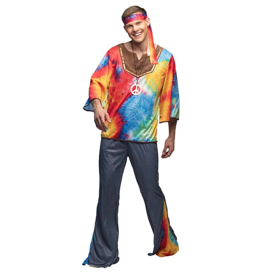 Hippie Marley Kostüm Herren – Boland 70er Flower Power Outfit Set - Fasnacht24.ch