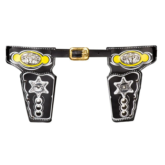 Boland Kinder Doppelte Cowboy Holster – Verstellbarer Gurt, Faux Leder - Fasnacht24.ch