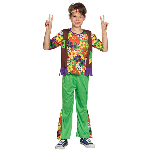 Boland Woodstock Hippie Kostüm Jungen 7-9 Jahre – 70er Jahre Look - Fasnacht24.ch – Produktansicht