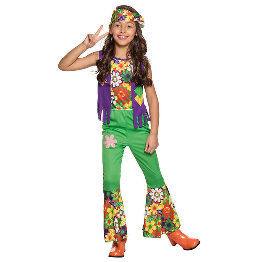 Boland Hippie Kostüm Mädchen 7-9 Jahre Woodstock 70s Outfit - Fasnacht24.ch – Produktansicht