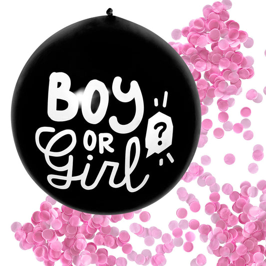 Boland Konfetti Gender Reveal Ballon – Pink, 60cm Latex - Fasnacht24.ch – Produktansicht
