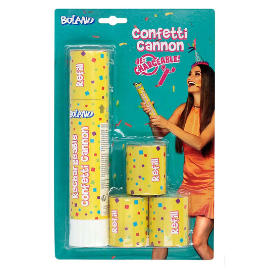 Konfetti Kanone 21cm – Boland Reloadable Party Popper Mit 3 Schuss - Fasnacht24.ch