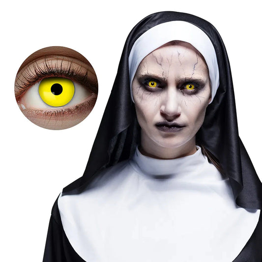 UV Kontaktlinsen Zombie Nonne Gelb - Monatslinsen - Fasnacht24.ch
