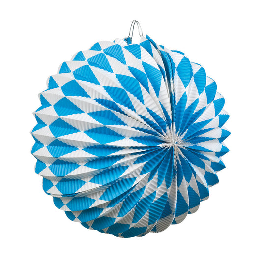 Boland Oktoberfest Bayern Papierlaternen – Set 2, 22 cm, Blau-Weiss – Produktansicht