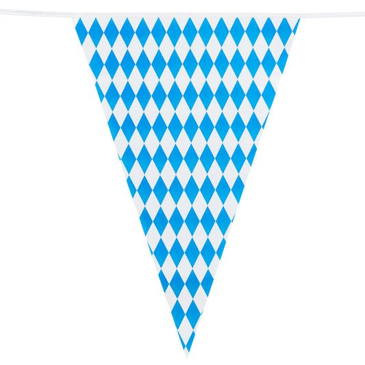 Boland Oktoberfest Riesen Wimpelkette – 8m Blau-Weiß Polyester - Fasnacht24.ch