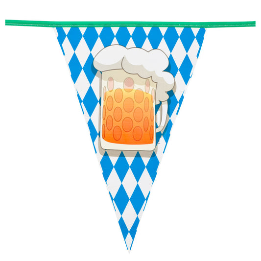 Oktoberfest Bier Wimpelkette – Boland 30x20cm Fahnen 6m Baumwolle - Fasnacht24.ch – Produktansicht