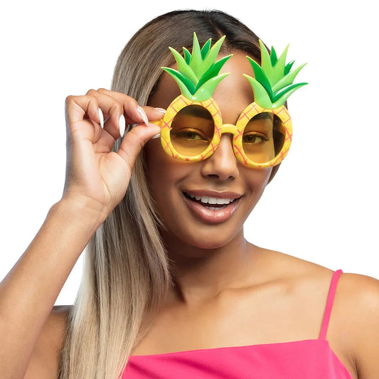 Sonnenbrille Boland Pineapple Party – Gelb Grün UV-Schutz Faltbar - Fasnacht24.ch