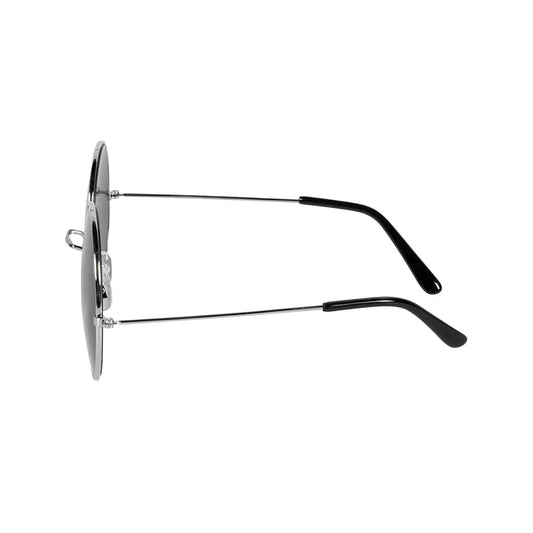 XL Hippie Party Brille mit grauen, runden GlÀsern und leichtem, grauem Rahmen