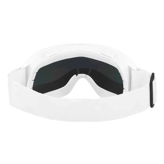 Weiße Boland Party-Ski-Goggles im Retro-90er-Stil mit minimalistischen Linien.