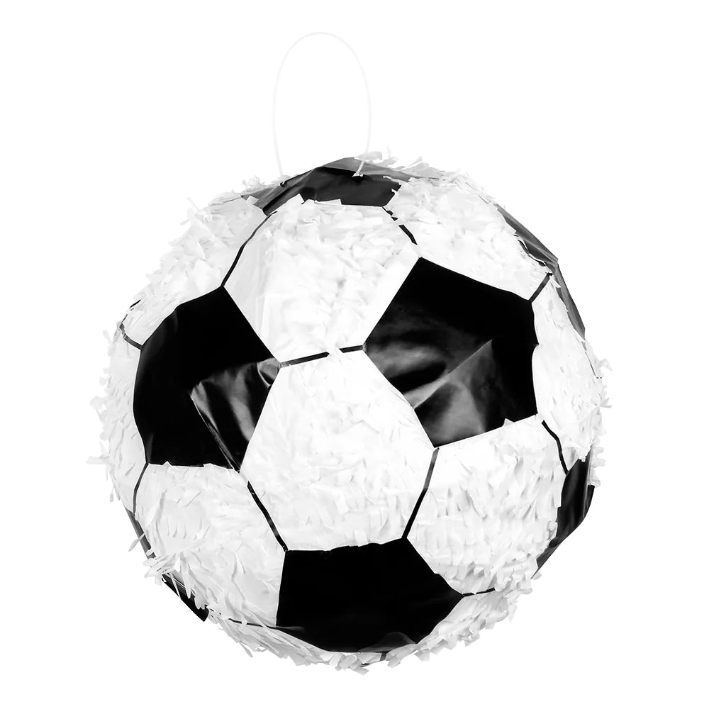 Boland Piñata in Form eines klassischen Schwarz-Weiß-Fußballs, Durchmesser 30 cm.