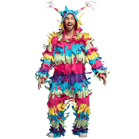 Buntes Boland Pinata Kostüm für Erwachsene, ideal für Partys und festliche Anlässe.