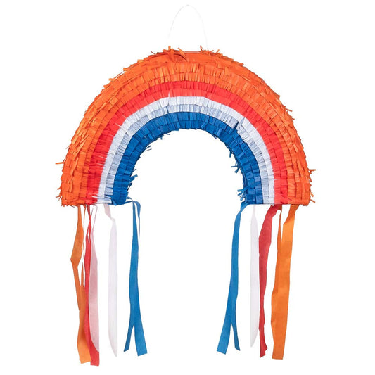 Boland Piñata Regenbogen Rot Weiss Blau 28x45x7cm Partydeko – Produktansicht