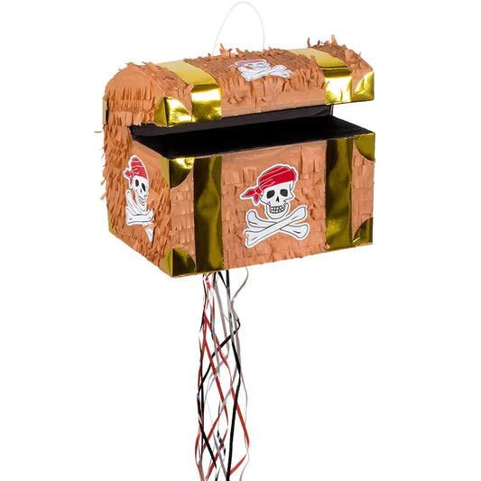 Boland Pinata Schatztruhe – Piratenschatztruhe Aus Recyceltem Karton, 30x26x23cm - Fasnacht24.ch