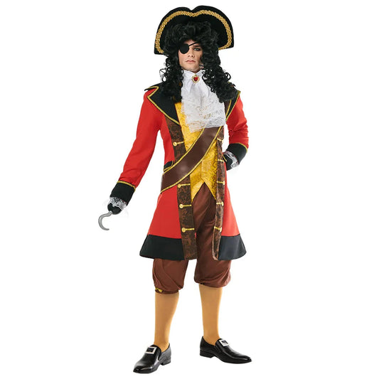 Boland Piraten Kostüm Captain Lakehoff – Herren 6-Teile-Set Rot-Schwarz - Fasnacht24.ch