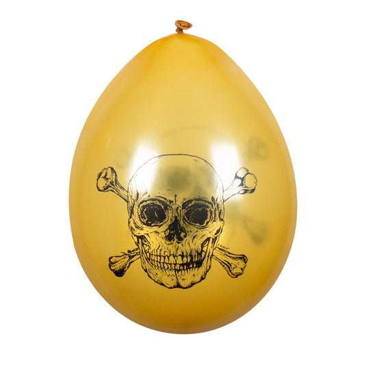 Boland Piraten Latexballons – 6er Pack Schwarz Gold 25 cm - Fasnacht24.ch