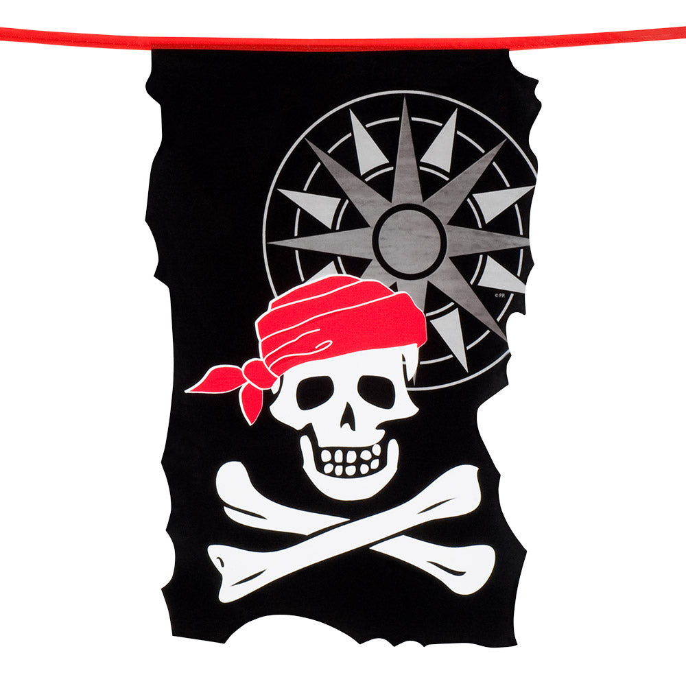 Piraten Totenkopf Girlande – Boland 10m Polyester Partydeko - Fasnacht24.ch