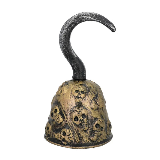 Leichter Piratenhaken aus Kunststoff mit Totenkopf-Motiv und verstellbarer Manschette