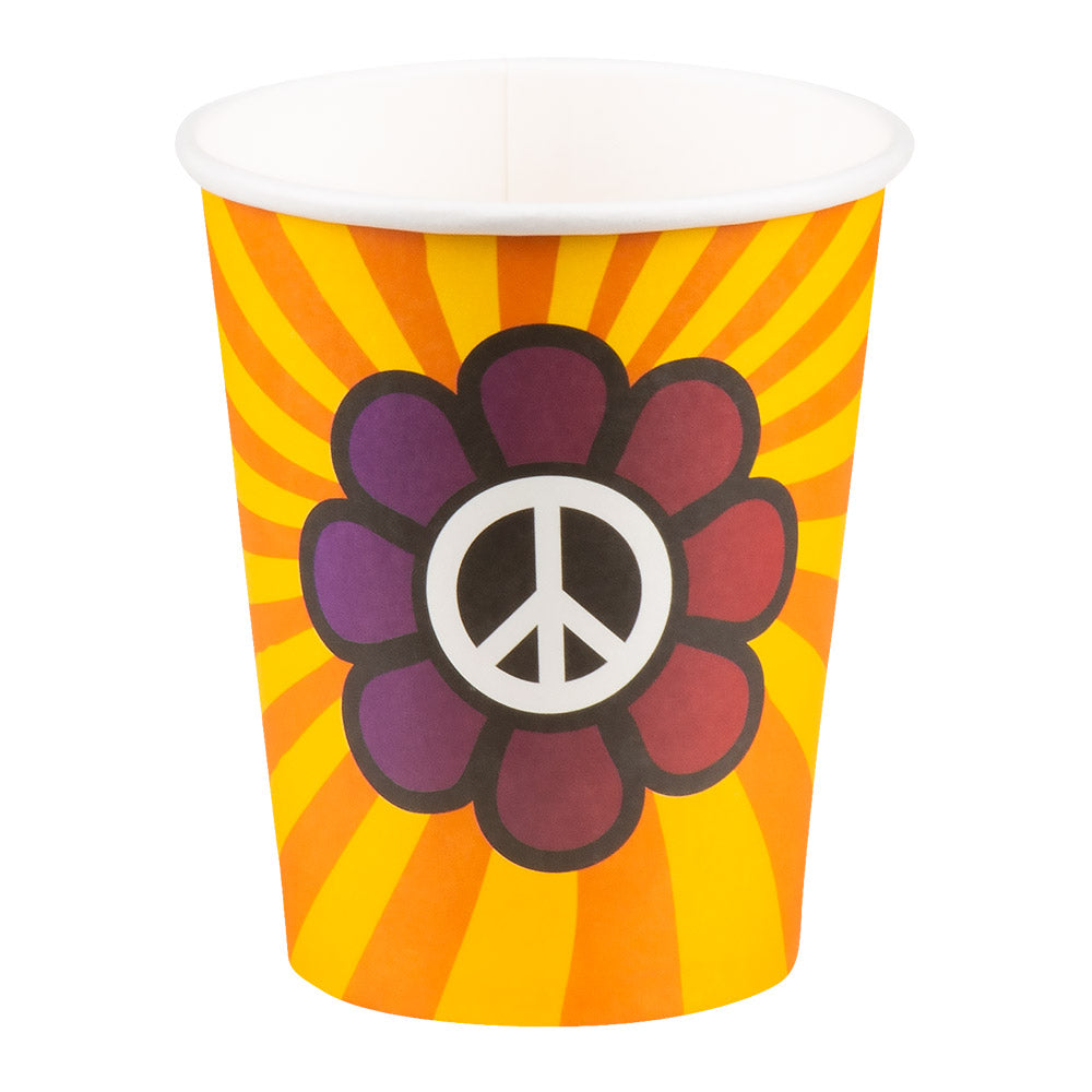 Trinkbecher Set 6x 250ml – Boland Hippie Retro Design Kunststoff - Fasnacht24.ch