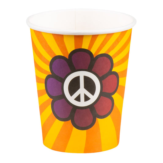 Trinkbecher Set 6x 250ml – Boland Hippie Retro Design Kunststoff - Fasnacht24.ch