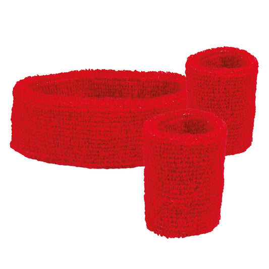 Schweißbänder 3er-Pack – Boland Rote Baumwolle Terry Wristbands - Fasnacht24.ch