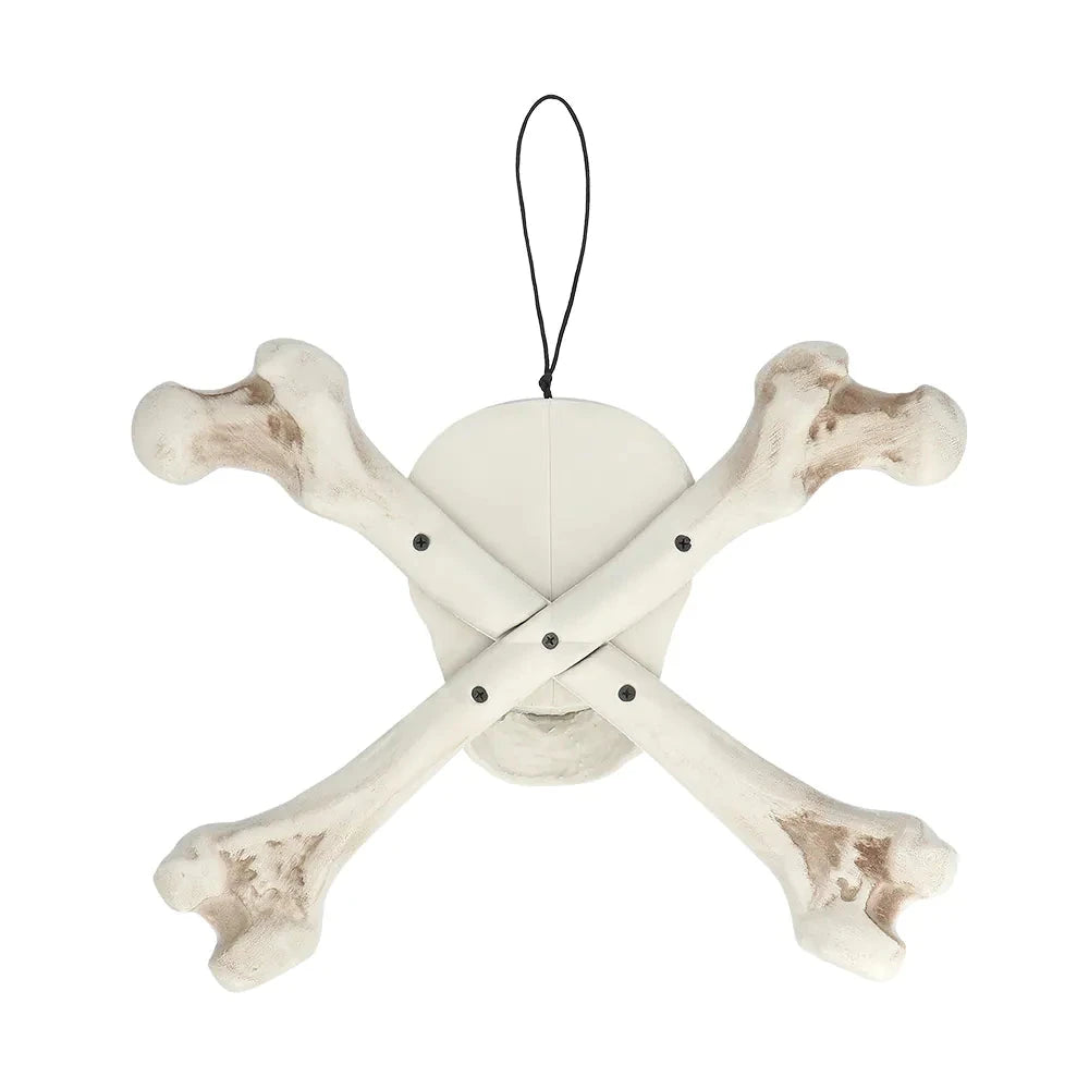 Boland Schädel Roger in mattem Knochenweiß mit gekreuzten Knochen für Piratendekoration.