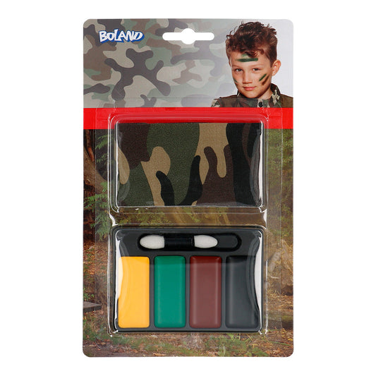 Boland Soldaten Schmink-Set – Camo Bandana & Pinsel für Kinder - Fasnacht24.ch